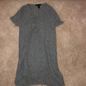 F21 Grey Tie Dress